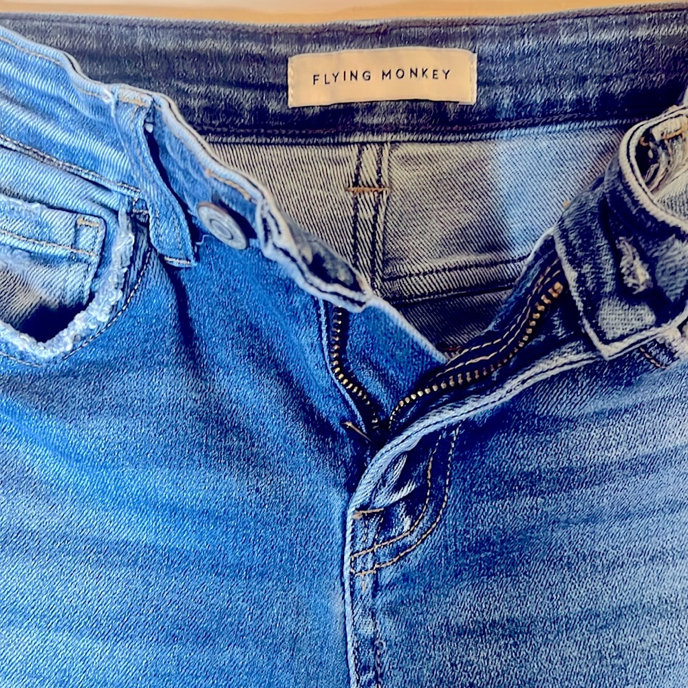 Flying Monkey Ripped Cropped Jeans. - Picture 5 of 6